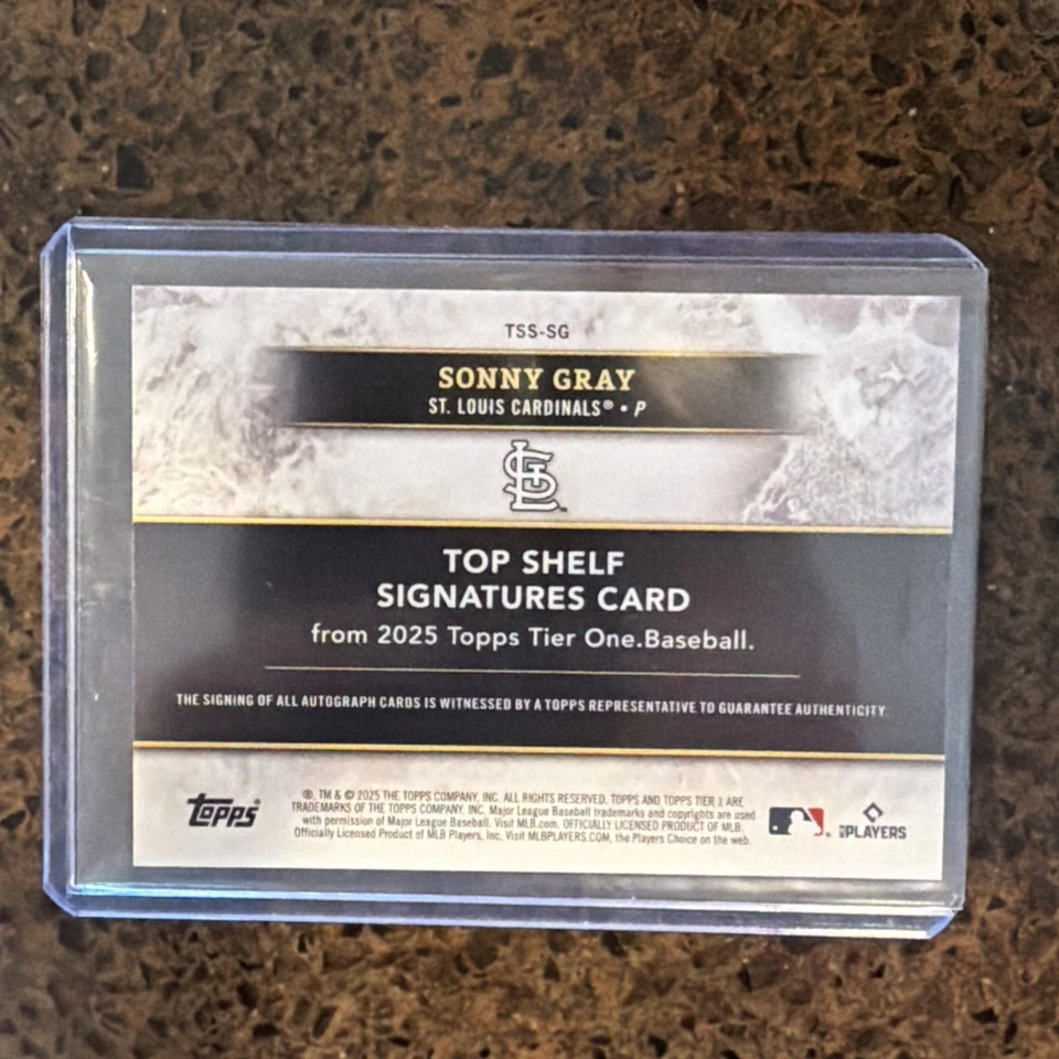 2025 Topps Tier One Sonny Gray Top Shelf Signatures 32/49 - Image 3 of 3