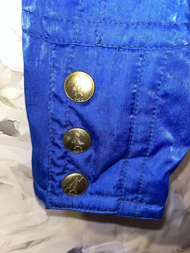 Vintage Skea Paris/Vail Women's Ski Jacket Size 6 Medium Nylon 80s Blue - Image 2 of 4