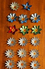 Vintage Christmas Light Reflectors Silver And Colors Lot Of 17 3