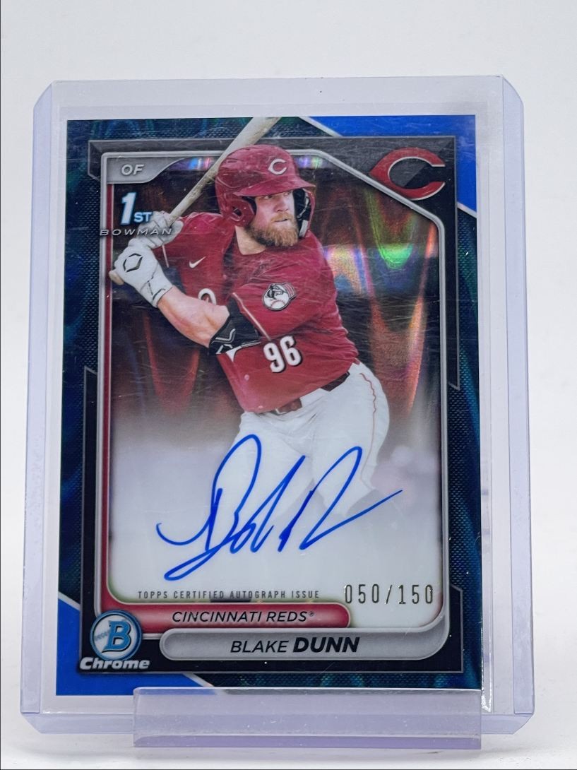 BLAKE DUNN 2024 BOWMAN CHROME 1ST BLUE RAYWAVE REFRACTOR AUTO /150 Q4782