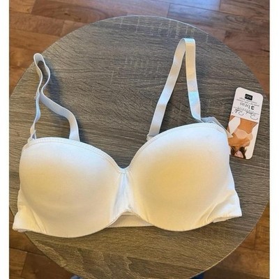 Tene Rofe White Push Up Bra 36D Side Closure Removable Straps Underwire New