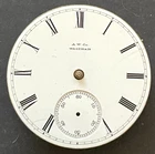 Antique 1880 Waltham WM Ellery 1877 Pocket Watch Movement Parts/Repair 18s 7j