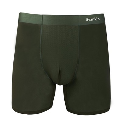 Evankin Ice Silk Mens Mesh Boxer Brief Long Leg Ultra-Thin Large, Green 