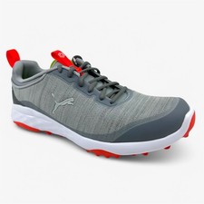 PUMA Fusion Pro Cool Mid Gray Silver Mens Extra Wide Spikeless Golf Shoes