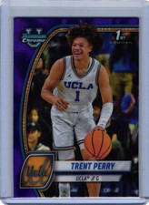 2024-25 Bowman Chrome University Trent Perry #67 Purple Lava Refractor