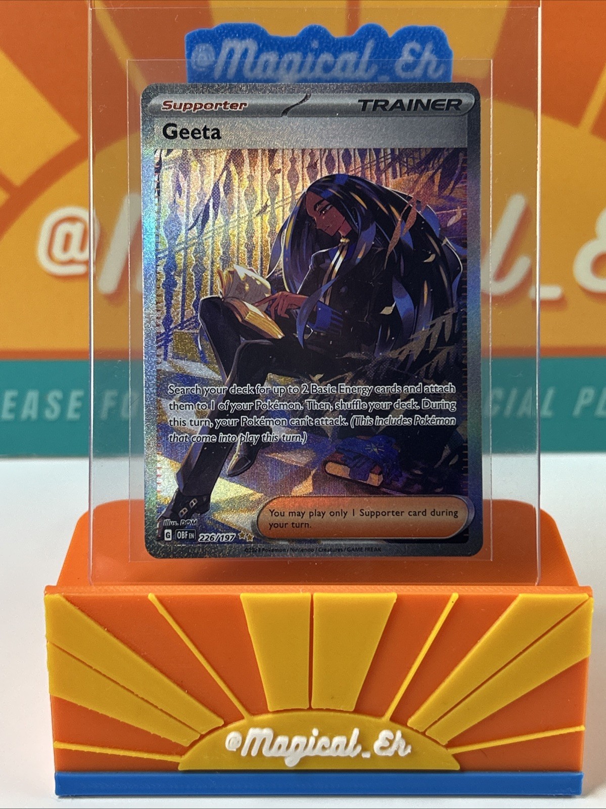 geeta shiny pokemon card 2023 Scarlet & Violet: Obsidian Flames #226/197 Special Illustration Rare (Full Art) Price Guide 226/197 / Special Illustration Rare Card Type / HP / Stage Geeta 2023 Scarlet & Violet: