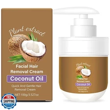 Facial Depilatory Cream, Coconut Facial Hair Removal Cream for Women for Uppe