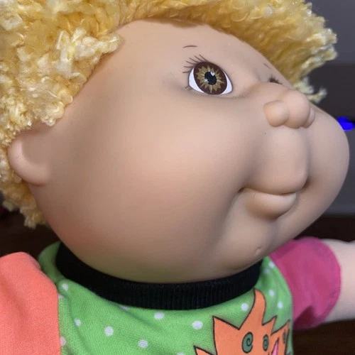 Cabbage Patch Kids Rare Brown Eyes Dimple Chin Blonde Spiked Rat tail Braid 1991