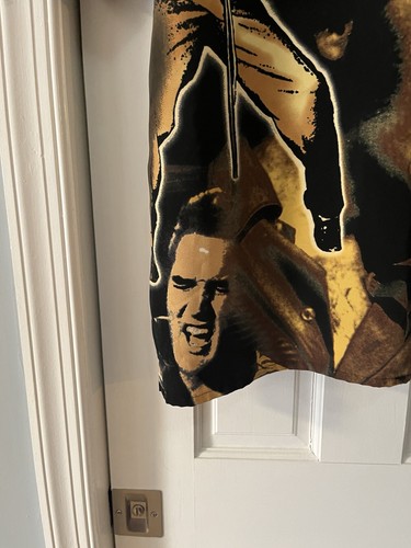 Camisa de poliéster abotonada con estampado de caras de Elvis Presley para hombre S/S XL - Imagen 13 de 15