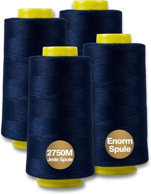 Sewing Thread Overlock Yarn 100% Polyester Navy Blue - Set for Sewing Machine
