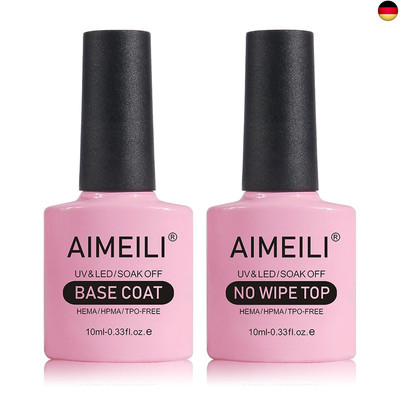 AIMEILI Base Coat Top Coat UV LED Gel Nagellack Gellack Unterlack &