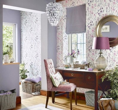Laura Ashley Wallpaper Wild Meadow Pale Iris 1 Roll 10.05mx0.52