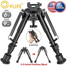 Adjustable 6" to 9" Sling Stud Bipod Picatinny Mounted Spring Return For Hunting