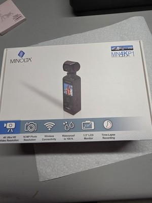 Minolta - MN4KP1 4K Video 16.0-Megapixel Waterproof Camcorder Bundle - Black