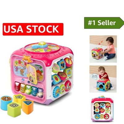 Frustration Free Pink Activity Cube for Motor Skills - Perfect for Toddlers!