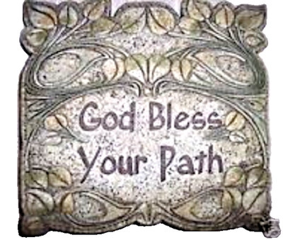 God Bless Your Path plaque mold plaster cement mould  11'' x 1/3 thick