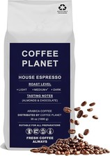 CoffeePlanet | House Espresso Coffee Beans - 1kg | Medium Roast | Premium Arabic 29.99 per kilo