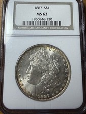 1887 Morgan Dollar - NGC MS63 - As Shown! 