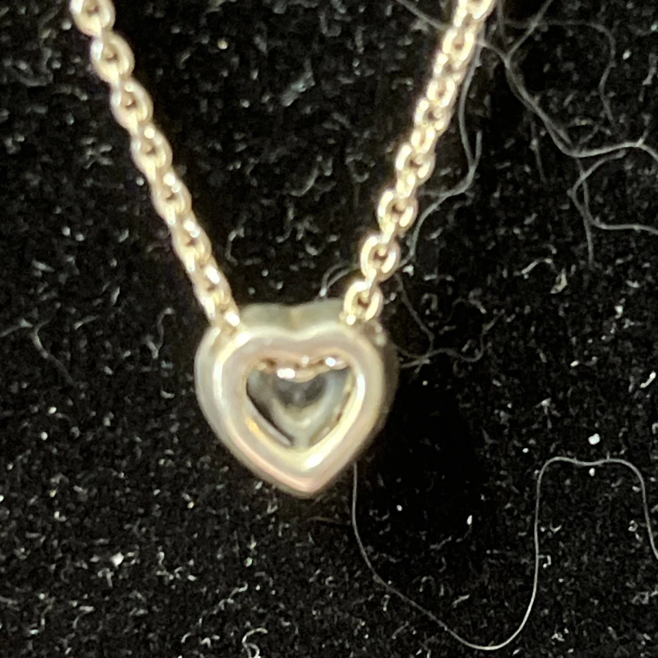 Pandora 925 heart rhinestone necklace 16-18 inch chain - Image 4 of 4
