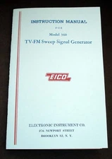 EICO Model 360 TV-FM Sweep Signal Generator  Instruction Manual