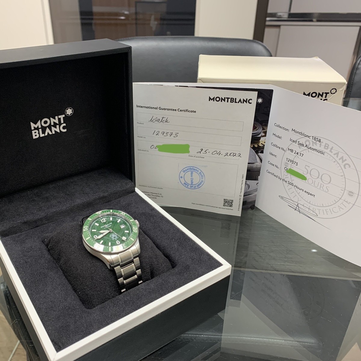 Montblanc 1858 Iced Sea Green Dial MB129373 | eBay