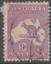 (F99-34) 1931  AU 9d violet kangaroo (AI)