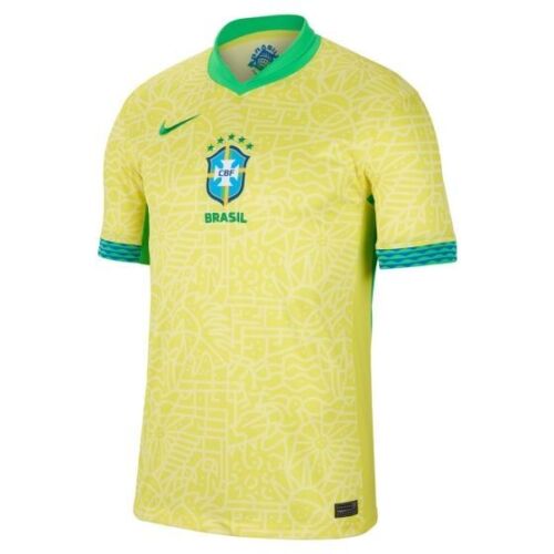 Nike Brazil 2024 Men's Stadium Home Jersey Center Crest Yellow Sz XL FJ4284-706 - Picture 4 of 7