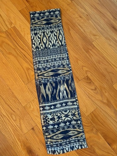 Scarf  blue and white snood, 15.5x 68, polyester, silky, nice on skin - Picture 4 of 6