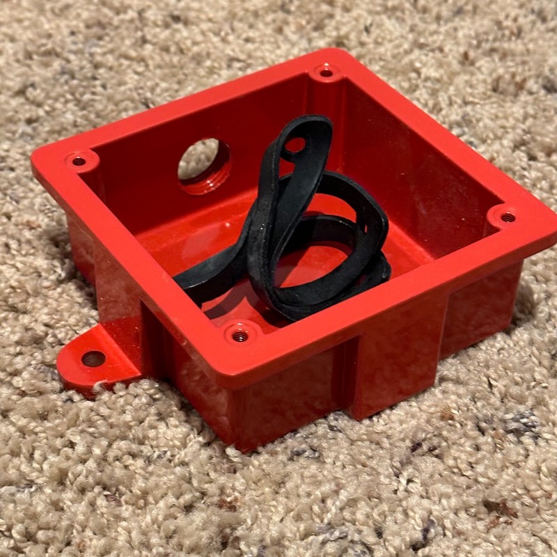 NEW Fire Alarm Bell Back Mounting Box Red Square Weatherproof 4x4x1.5" inch wall