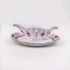 Sauciere zweiteilig Herend Apponyi purpur handbemalt