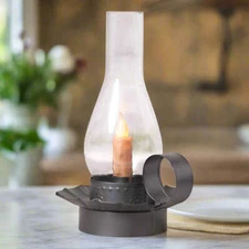 Primitive Vintage Early American Black Colonial Storekeeper Taper Candle Holder