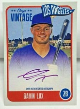 Gavin Lux 2020 Onyx Vintage PURPLE INK on-card Autograph Auto #'d 2/10 - DODGERS