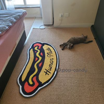 New A Bedroom Carpet HUMAN MAD Hot Dog Rug Home Decoration Door Mat Floor