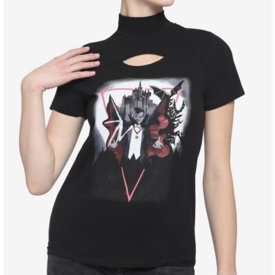 Hot Topic Universal Monsters Dracula key hole neck top Small NWT