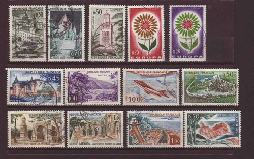 BQ54 Stamps FRANCE circa 1954-1970 Lot 13 Different Special Stamps Used