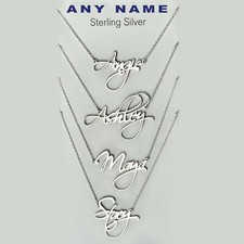 ANY Name Plate Necklace Personalized Custom Silver, 14k Gold plated Pendant Gift