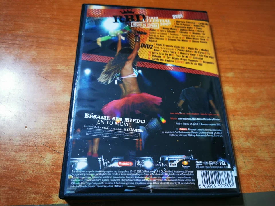 REBELDE Tour celestial 2007 HECHO EN ESPAÑA RBD 2 DVD ANAHI DULCE MARIA 32 TEMAS - Imagen 3 de 3