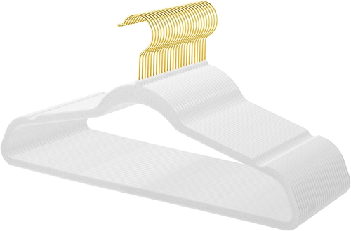 36-Pack Premium Velvet Hangers with Gold Hooks - Space-Saving Non-Slip Heavy-...