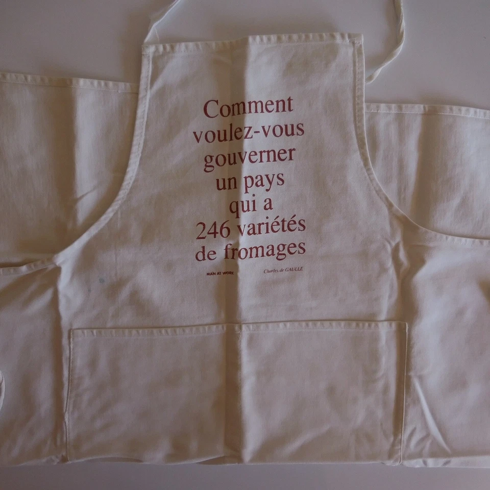 Tablier de cuisine MAN AT WORK citation Charles de Gaulle Design XX France N3596 - Photo 3/4