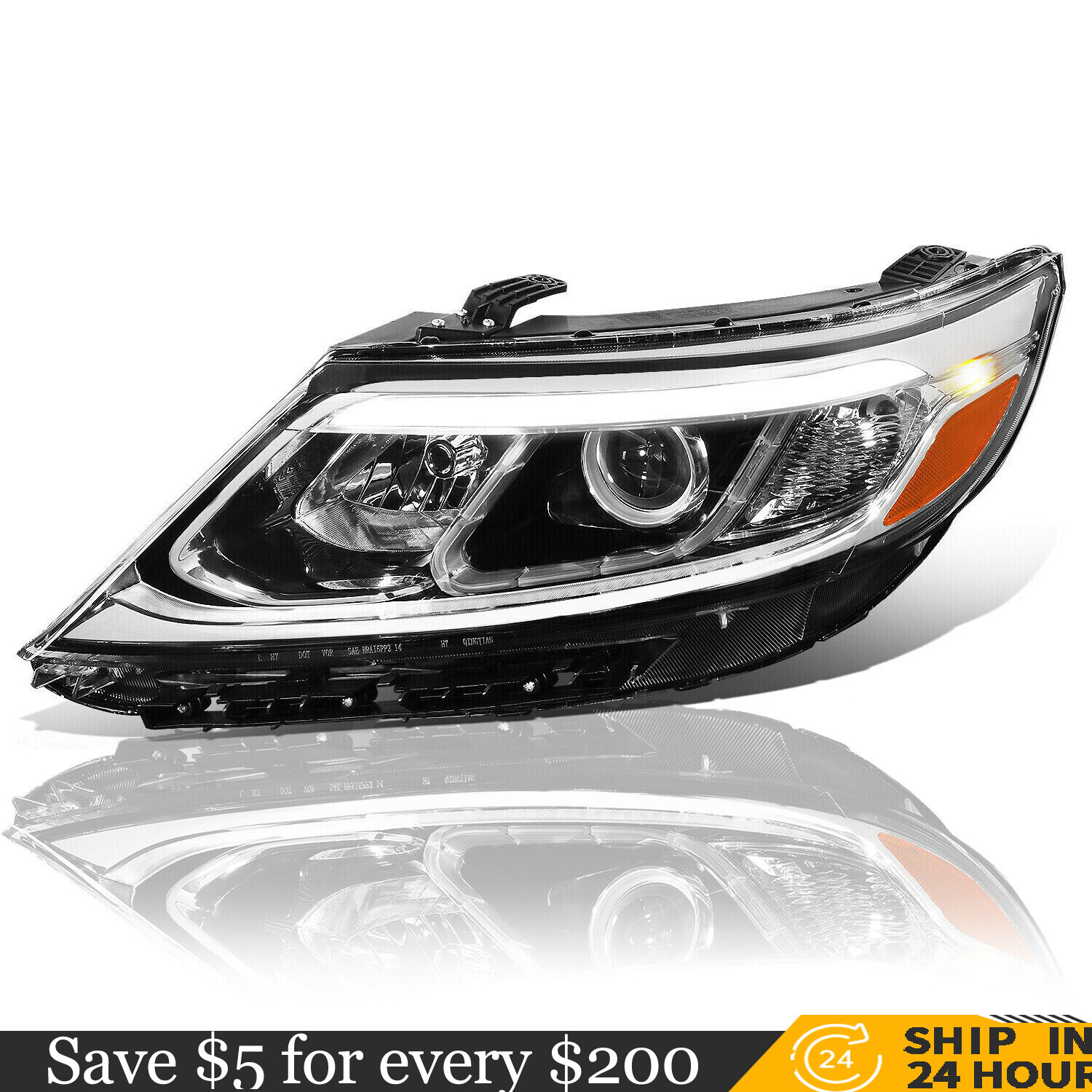 For 2014 2015 Kia Sorento Halogen w/ LED DRL Headlight Assembly Driver Left Side