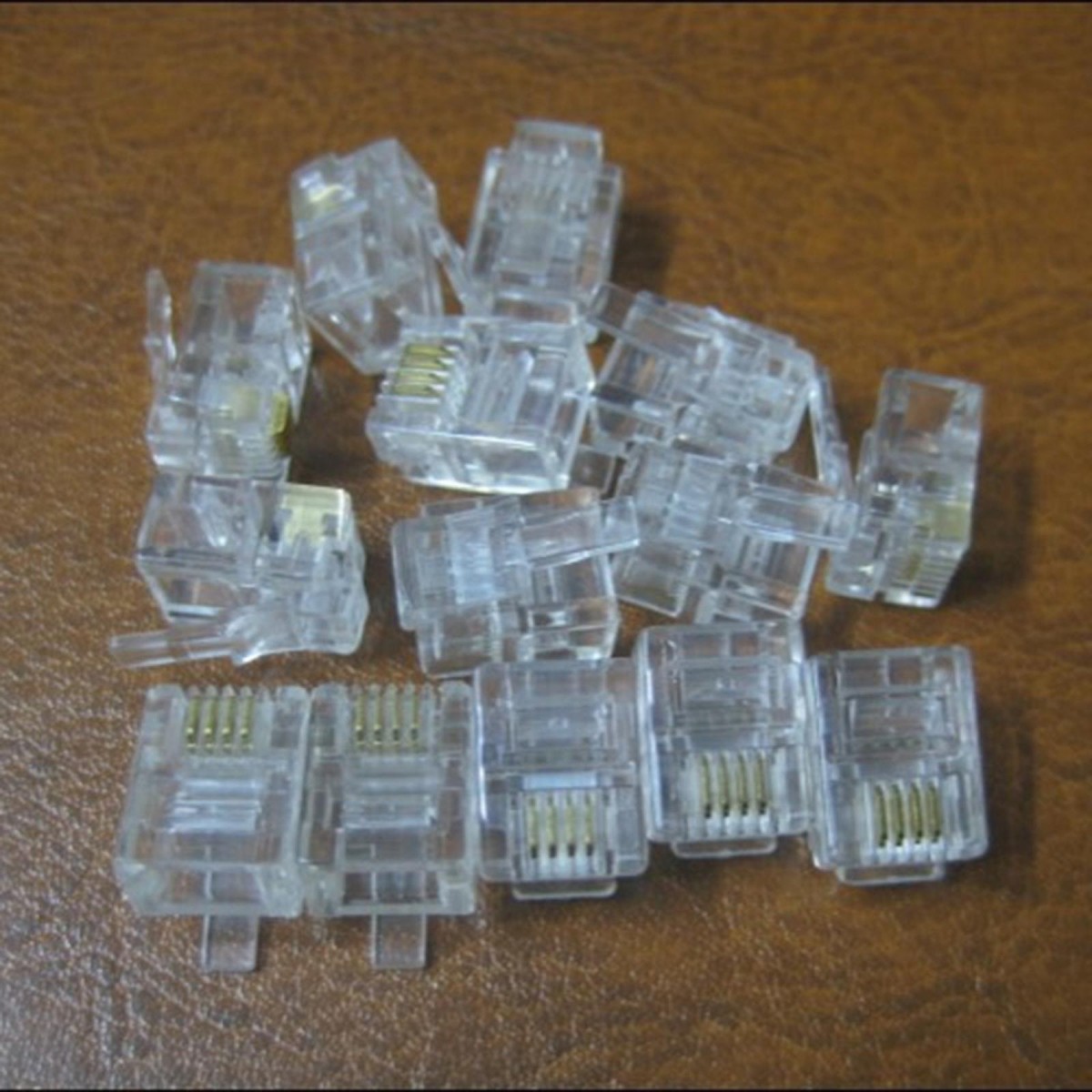 Tele Pin Set Phone Jack Rj11 20-Pack RJ10 4P4C Crimp Plug Ends For Telephone Handset ...