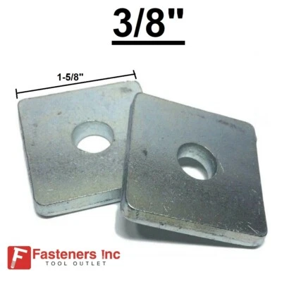FASTENERS INC. 3/8" x 1-5/8" Strut Bearing Plate Square Washers Steel Zinc for Unistrut Channel