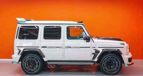 Kit de carrocería de escape alerón techo acampanado guardabarros carbono seco G900 apto para Benz G63 AMG G550 - Imagen 9 de 46