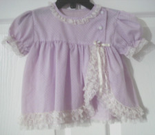 Vintage Toddletime Lavender White Infant Dress Lace Size 24 Months