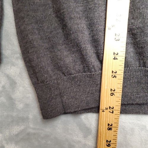 Turnbury Sweater Mens XL Gray 100% Extra Fine Merino Wool Classic Polo Pullover - Picture 6 of 7