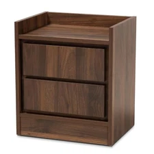 Baxton Studio Hale Modern and Contemporary Walnut Brown Finished Wood 2-Drawer