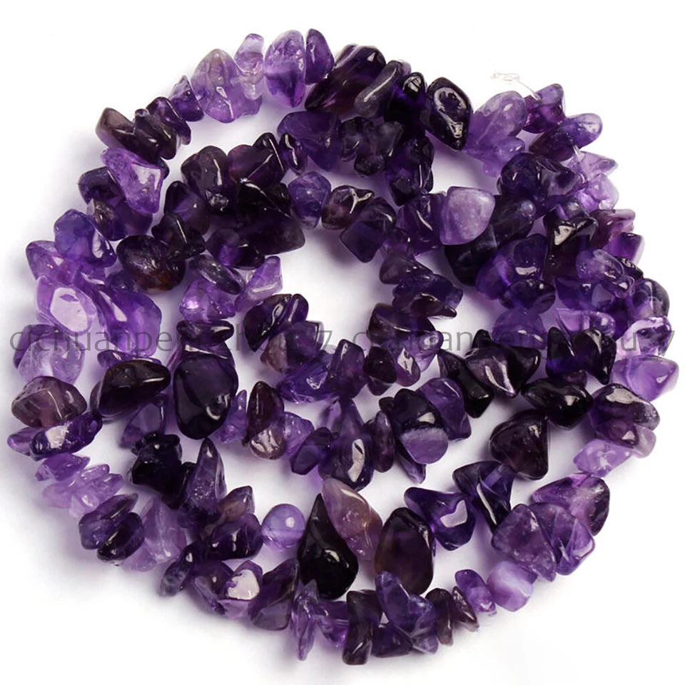 Irregular Purple Amethyst Gems Gravel Chip Freeform Loose Beads 15'' Strand - Image 3 of 3