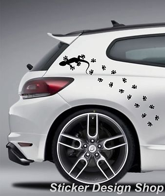 Gekko Gecko Echse Spuren Autoaufkleber Sticker Auto Aufkleber Tuning Cartattoo