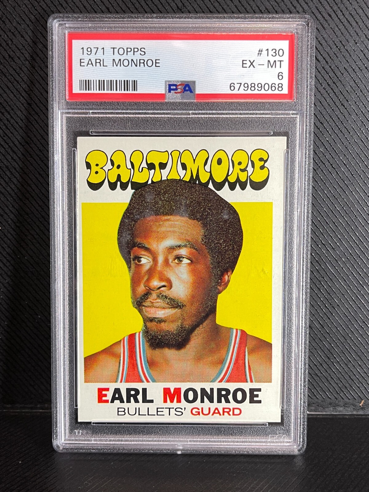 1971 Topps Basketball Earl Monroe #130 Baltimore Bullets PSA 7