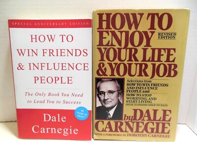 2 Dale Carnegie LOT How to Win Friends Influence People Enjoy Your Life and Job